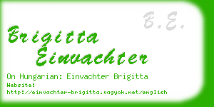 brigitta einvachter business card